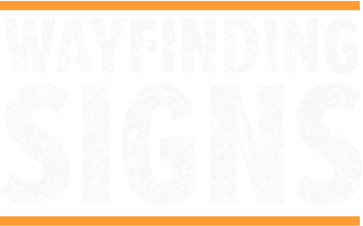 Wayfinding signs header text